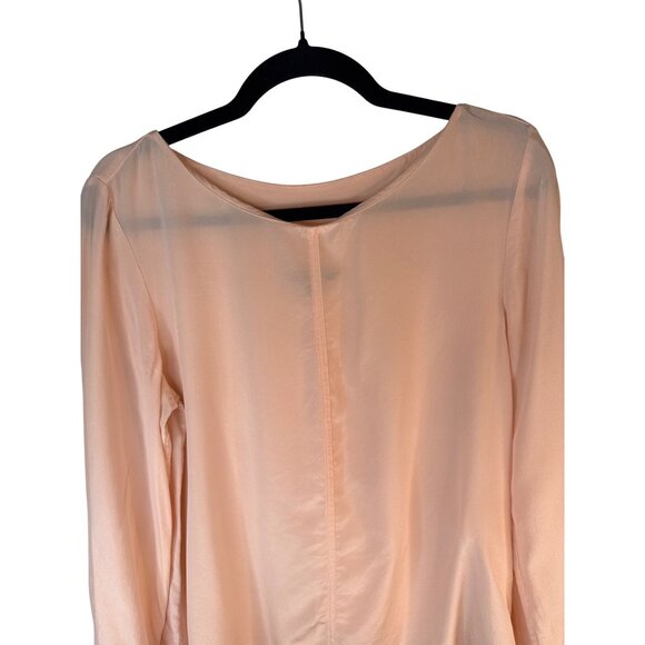 2/$30 Banana Republic Medium Pale Peach Silk Long Sleeve Blouse - Picture 12 of 16